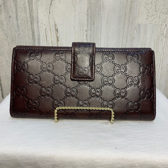 Gucci Handbags - GUCCI Shima GG Logo Leather Bifold Long Wallet / /U4201